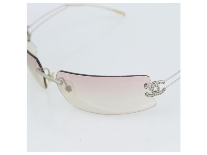 Gafas de sol CHANEL COCO Mark Metal Silver CC Auth 190235 Plata - vista 9