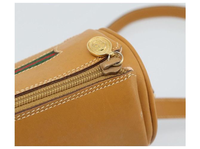 Borsa GUCCI Micro GG Supreme Web Sherry Line PVC Beige 001 58 0918 Auth 189922 D'oro - vista 10