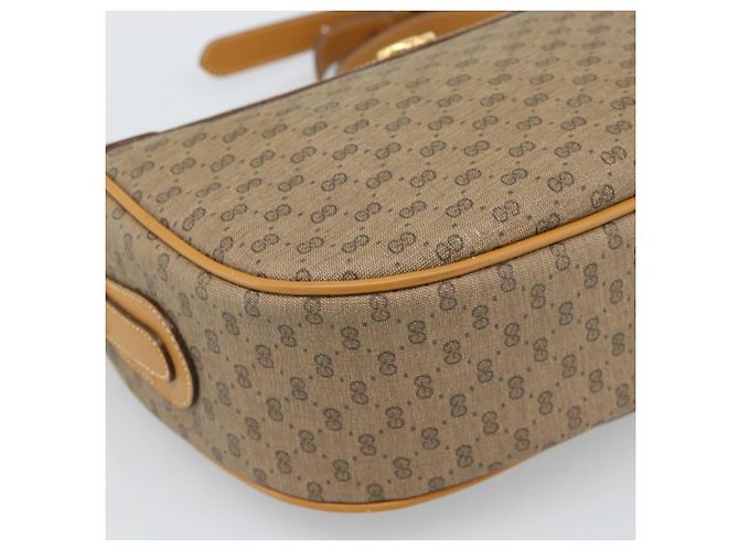Borsa GUCCI Micro GG Supreme Web Sherry Line PVC Beige 001 58 0918 Auth 189922 D'oro - vista 14
