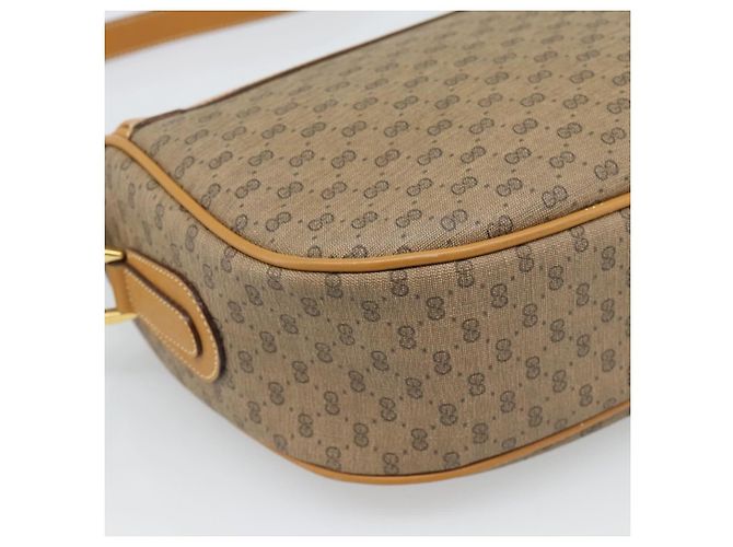 Borsa GUCCI Micro GG Supreme Web Sherry Line PVC Beige 001 58 0918 Auth 189922 D'oro - vista 16