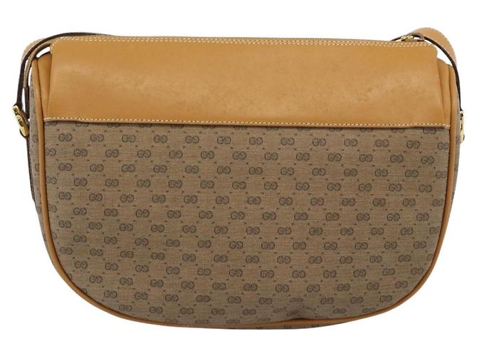 Borsa GUCCI Micro GG Supreme Web Sherry Line PVC Beige 001 58 0918 Auth 189922 D'oro - vista 2