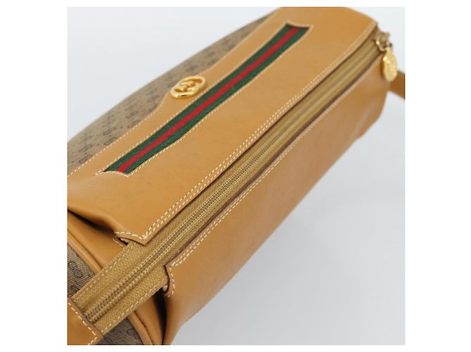 Borsa GUCCI Micro GG Supreme Web Sherry Line PVC Beige 001 58 0918 Auth 189922 D'oro - vista 6