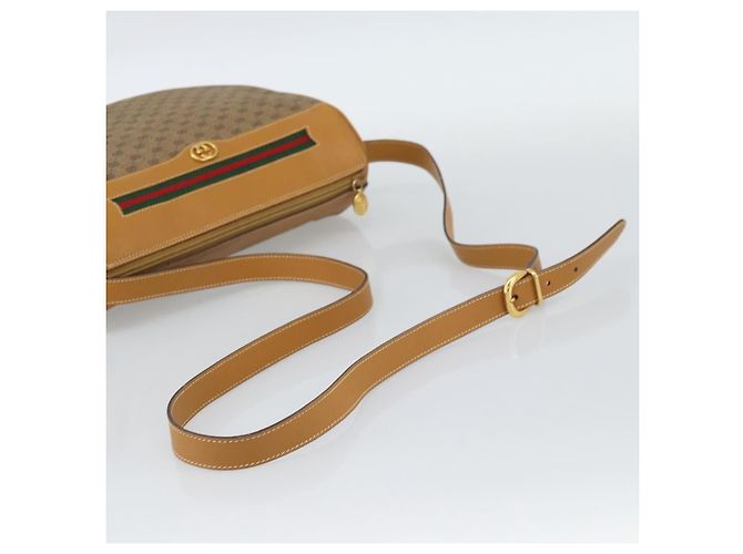Borsa GUCCI Micro GG Supreme Web Sherry Line PVC Beige 001 58 0918 Auth 189922 D'oro - vista 7