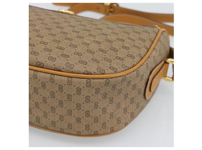 Borsa GUCCI Micro GG Supreme Web Sherry Line PVC Beige 001 58 0918 Auth 189922 D'oro - vista 9
