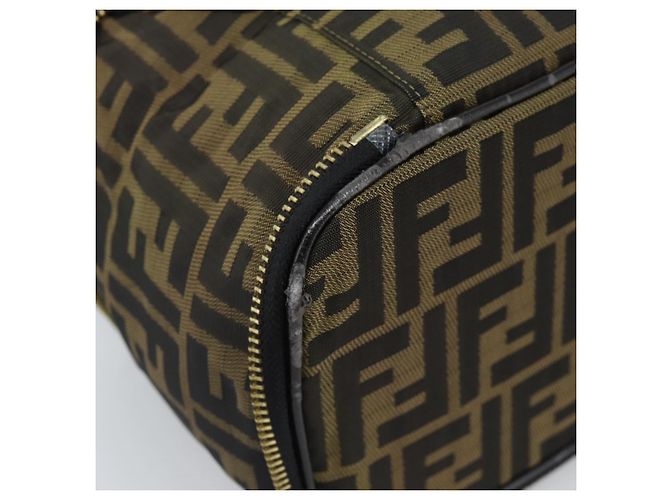 FENDI Zucca Canvas Vanity Hand Bag Black Brown Auth 189549 Marrone Nero - vista 17