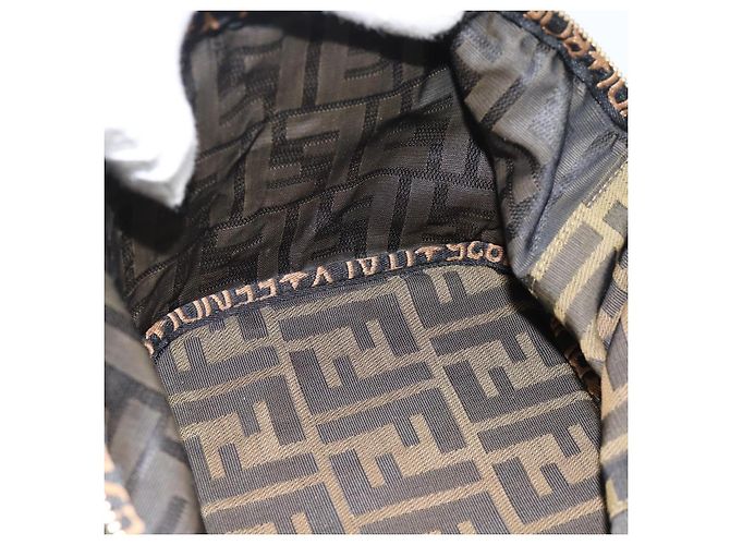 FENDI Zucca Canvas Vanity Hand Bag Black Brown Auth 189549 Marrone Nero - vista 20