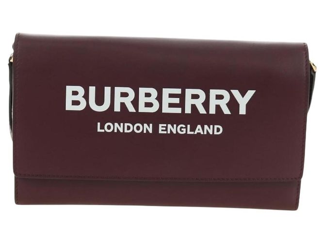 BURBERRY Every Day Shoulder Wallet Leather Bordeaux Gold Auth am11974M D'oro Bordò - vista 13