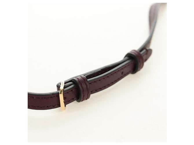 BURBERRY Every Day Shoulder Wallet Leather Bordeaux Gold Auth am11974M D'oro Bordò - vista 14