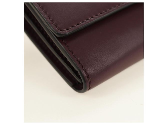 BURBERRY Every Day Shoulder Wallet Leather Bordeaux Gold Auth am11974M D'oro Bordò - vista 16