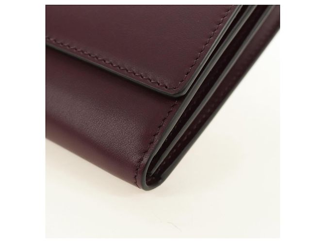 BURBERRY Every Day Shoulder Wallet Leather Bordeaux Gold Auth am11974M D'oro Bordò - vista 17