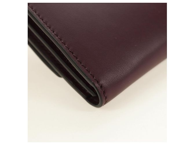 BURBERRY Every Day Shoulder Wallet Leather Bordeaux Gold Auth am11974M D'oro Bordò - vista 18