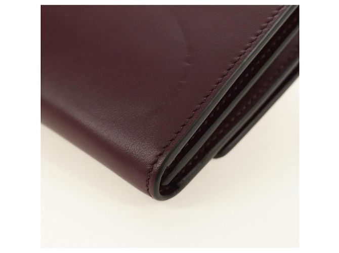 BURBERRY Every Day Shoulder Wallet Leather Bordeaux Gold Auth am11974M D'oro Bordò - vista 19