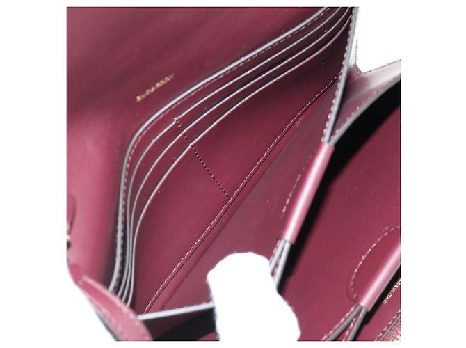 BURBERRY Every Day Shoulder Wallet Leather Bordeaux Gold Auth am11974M D'oro Bordò - vista 25