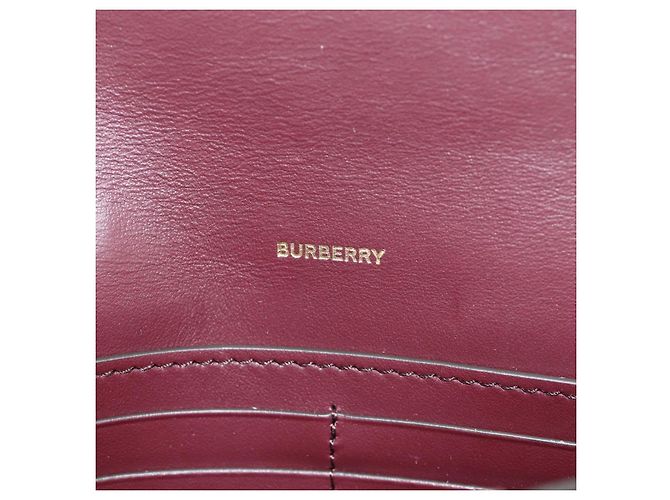 BURBERRY Every Day Shoulder Wallet Leather Bordeaux Gold Auth am11974M D'oro Bordò - vista 26