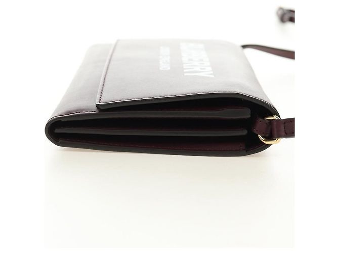 BURBERRY Every Day Shoulder Wallet Leather Bordeaux Gold Auth am11974M D'oro Bordò - vista 4