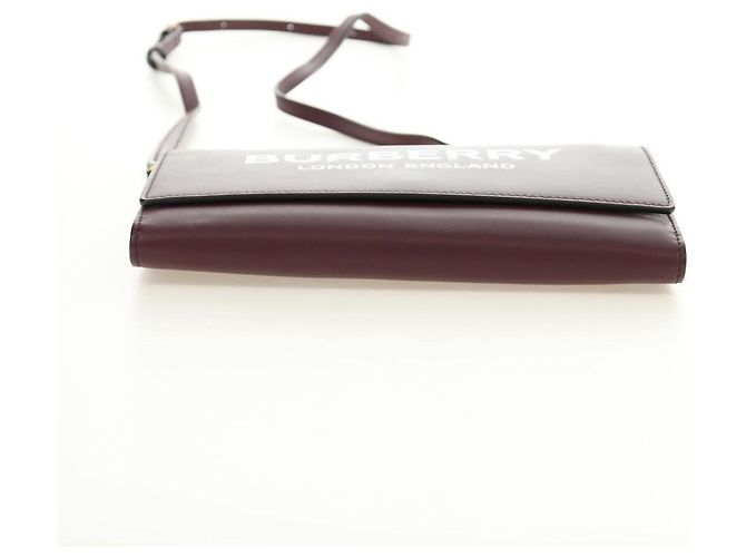 BURBERRY Every Day Shoulder Wallet Leather Bordeaux Gold Auth am11974M D'oro Bordò - vista 5