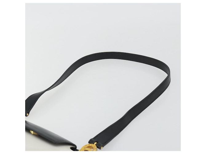 Céline CELINE Circle Schultertasche Leder Weiß Gold Auth 189542A Golden - Ansicht 8