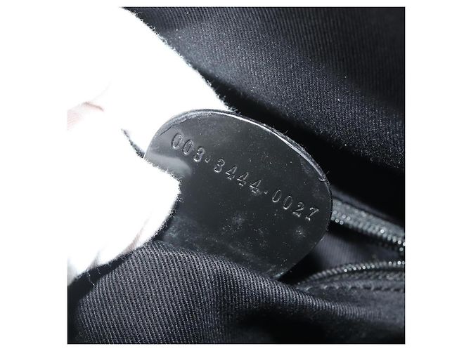 Borsa Bamboo GUCCI in pelle vernice Nera Auth 188102 Nero - vista 12
