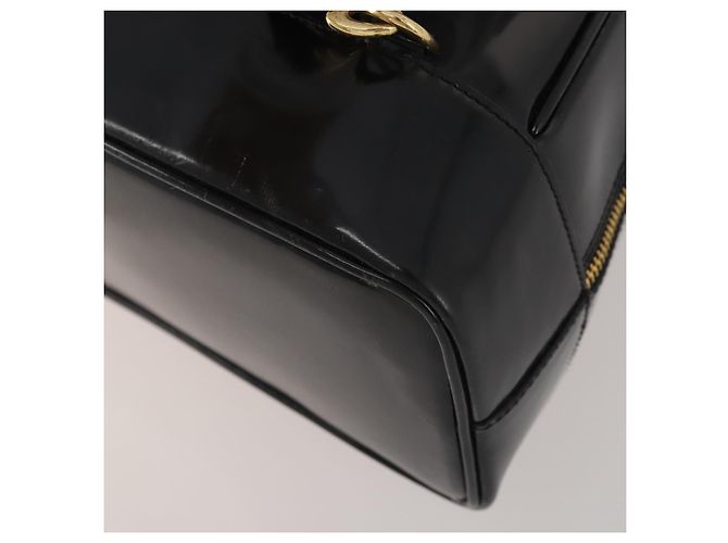 Borsa Bamboo GUCCI in pelle vernice Nera Auth 188102 Nero - vista 15