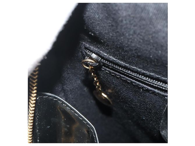 Borsa Bamboo GUCCI in pelle vernice Nera Auth 188102 Nero - vista 20