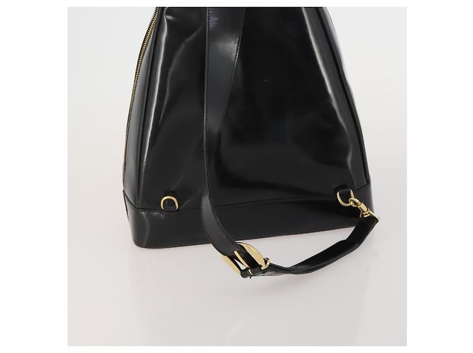 Borsa Bamboo GUCCI in pelle vernice Nera Auth 188102 Nero - vista 7