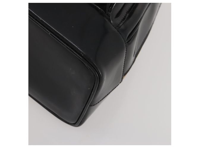 Borsa Bamboo GUCCI in pelle vernice Nera Auth 188102 Nero - vista 9