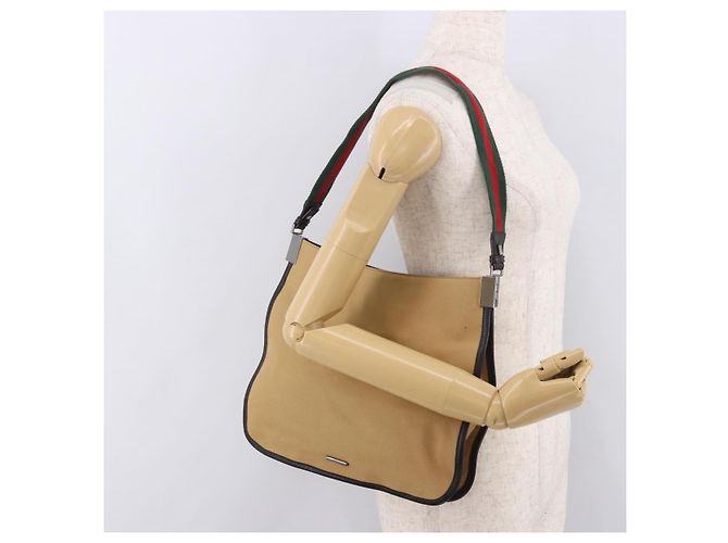Sac à bandoulière GUCCI Toile Beige Argent 001 4321 Auth 190598 Argenté - vue 24