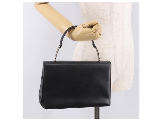 Borsa a mano Salvatore Ferragamo in pelle nera argento Auth bs35910 Nero - vista 22