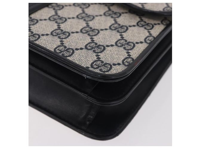 Borsa GUCCI GG Supreme in PVC Blu navy Oro Auth 190570 D'oro - vista 14