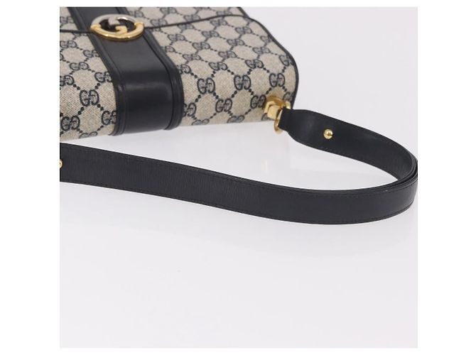Borsa GUCCI GG Supreme in PVC Blu navy Oro Auth 190570 D'oro - vista 7