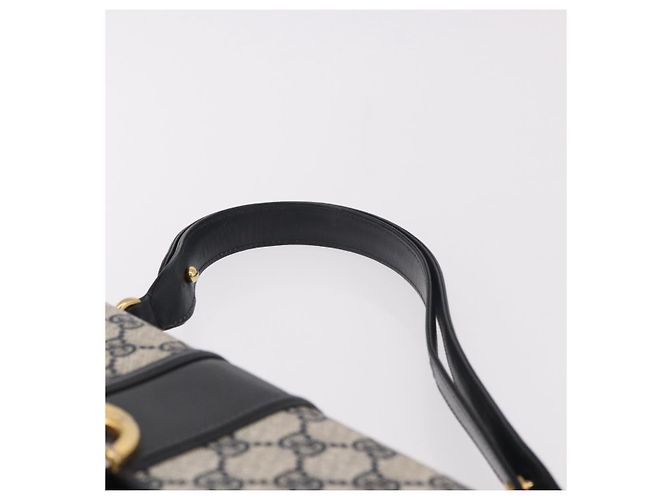Borsa GUCCI GG Supreme in PVC Blu navy Oro Auth 190570 D'oro - vista 8