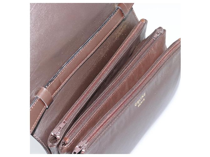 16 Céline Borsa a tracolla CELINE in pelle marrone oro Auth ka5038 D'oro - vista 10