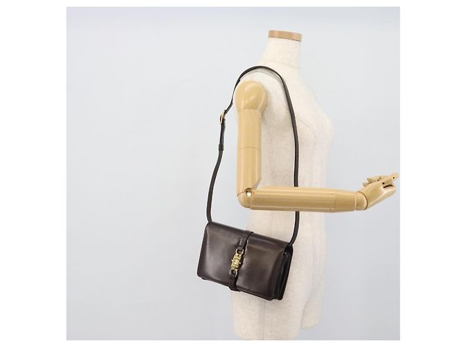 16 Céline Borsa a tracolla CELINE in pelle marrone oro Auth ka5038 D'oro - vista 22