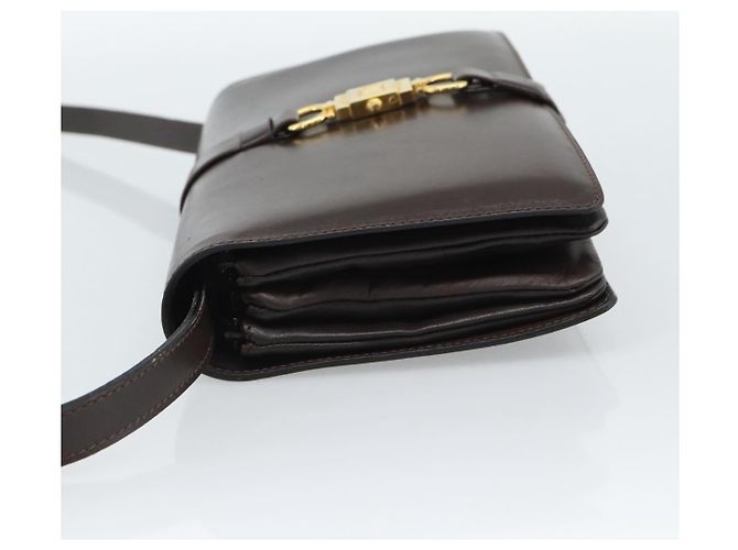 16 Céline Borsa a tracolla CELINE in pelle marrone oro Auth ka5038 D'oro - vista 3