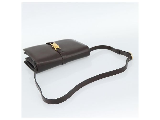 16 Céline Borsa a tracolla CELINE in pelle marrone oro Auth ka5038 D'oro - vista 7