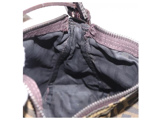 FENDI Pochette Accessori Zucca Marrone Argento 8N0005 Auth 189182 - vista 19