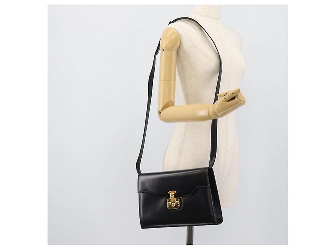 Borsa a Spalla GUCCI in Pelle Nera Oro 004 33 0450 Auth ep14923 Nero D'oro - vista 24