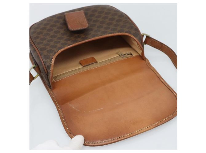 Céline CELINE Macadam Canvas Shoulder Bag PVC Leather Brown Gold Auth 189670 Golden - view 10