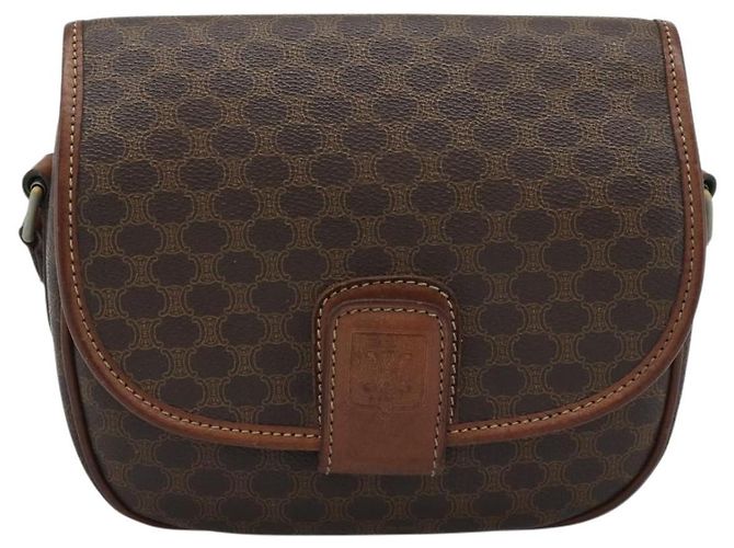 Céline CELINE Macadam Canvas Shoulder Bag PVC Leather Brown Gold Auth 189670 Golden - view 13