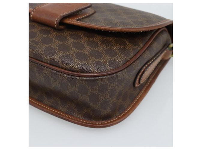 Céline CELINE Macadam Canvas Shoulder Bag PVC Leather Brown Gold Auth 189670 Golden - view 14