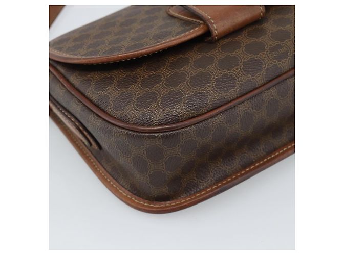 Céline CELINE Macadam Canvas Shoulder Bag PVC Leather Brown Gold Auth 189670 Golden - view 15
