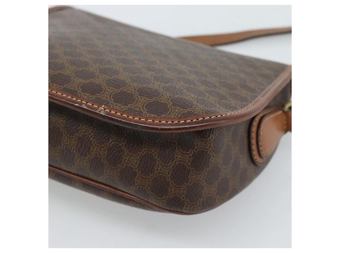 Céline CELINE Macadam Canvas Shoulder Bag PVC Leather Brown Gold Auth 189670 Golden - view 16