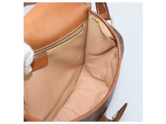Céline CELINE Macadam Canvas Shoulder Bag PVC Leather Brown Gold Auth 189670 Golden - view 19