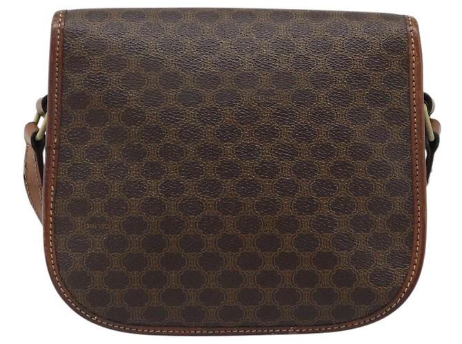Céline CELINE Macadam Canvas Shoulder Bag PVC Leather Brown Gold Auth 189670 Golden - view 2