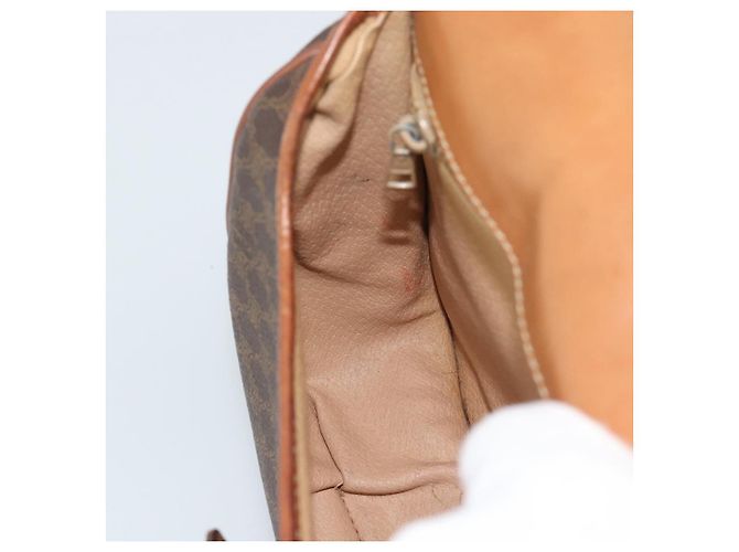 Céline CELINE Macadam Canvas Shoulder Bag PVC Leather Brown Gold Auth 189670 Golden - view 20
