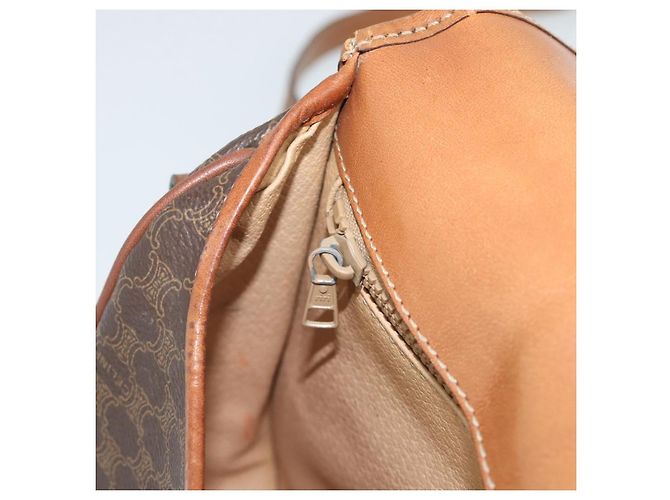 Céline CELINE Macadam Canvas Shoulder Bag PVC Leather Brown Gold Auth 189670 Golden - view 21