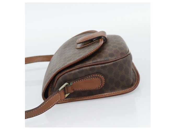 Céline CELINE Macadam Canvas Shoulder Bag PVC Leather Brown Gold Auth 189670 Golden - view 3