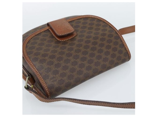 Céline CELINE Macadam Canvas Shoulder Bag PVC Leather Brown Gold Auth 189670 Golden - view 6