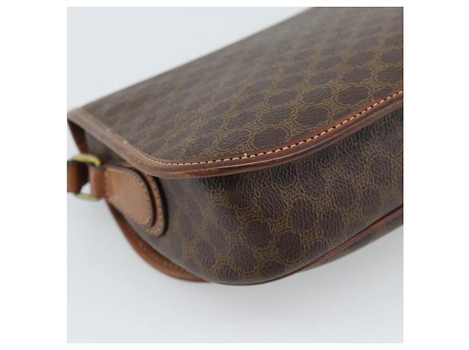 Céline CELINE Macadam Canvas Shoulder Bag PVC Leather Brown Gold Auth 189670 Golden - view 9