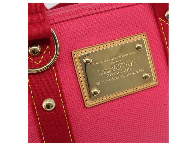 LOUIS VUITTON Antigua Cabas PM Hand Bag Rouge Pink M40088 LV Auth ep14951V Rosa Rosso - vista 17
